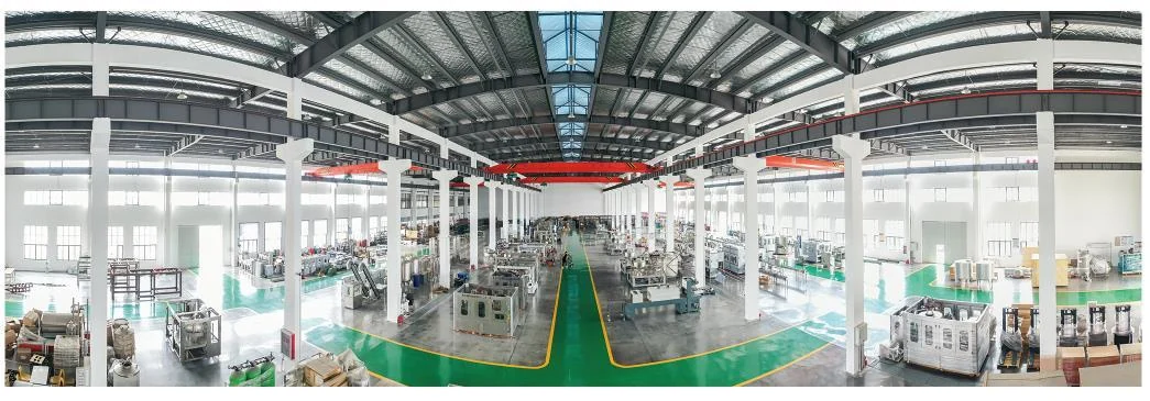 Beverage machinery manufacturing network workshop panorama